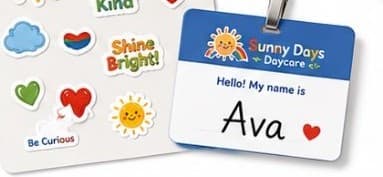 Sunny Days Sticker Sheet & Name Badge